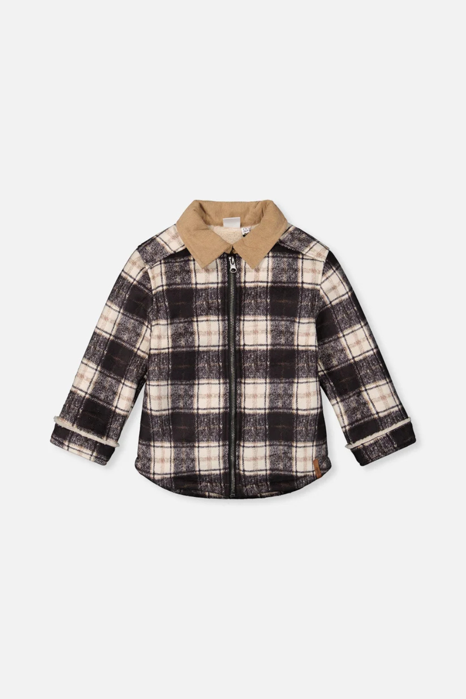 Deux Par Deux Brushed Plaid Zipped Jacket