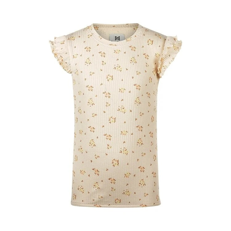 T-Shirt | Peach Pink Flower Rib