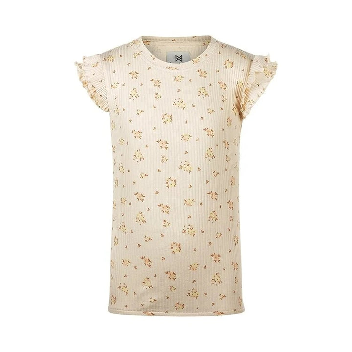 T-Shirt | Peach Pink Flower Rib