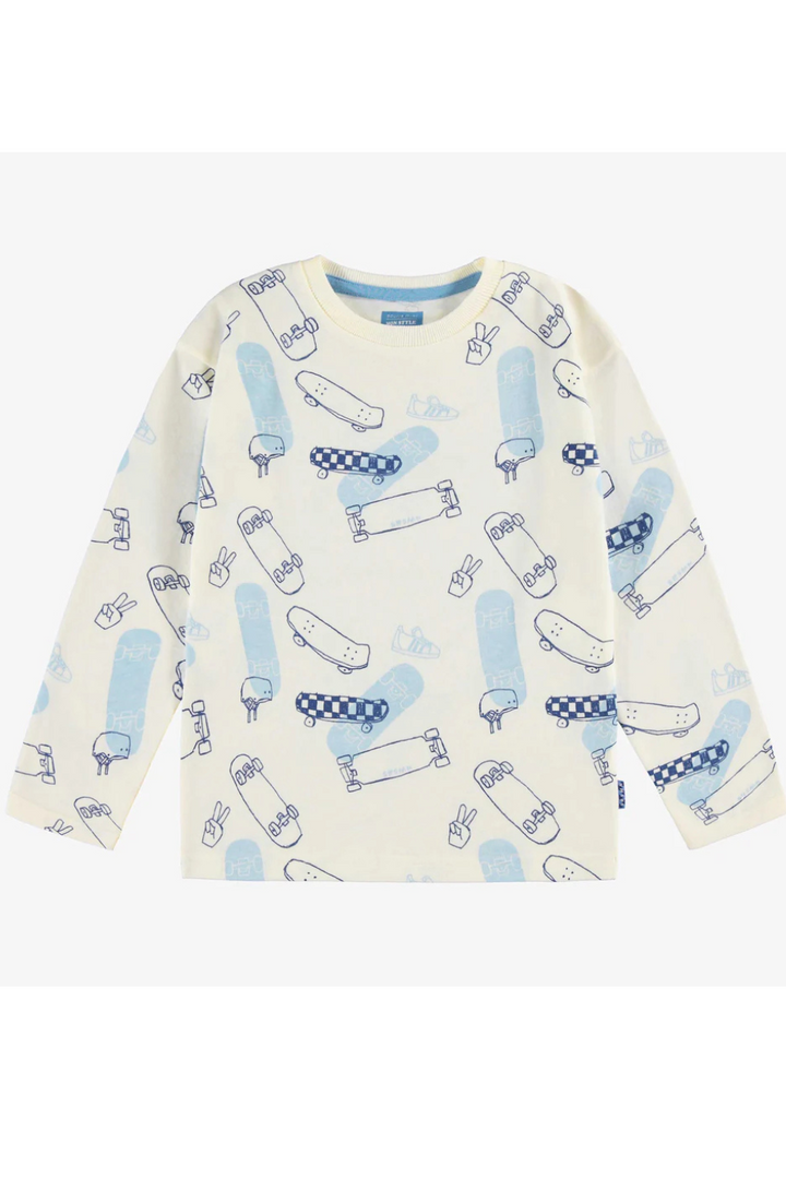 Cream T-shirt with all over print