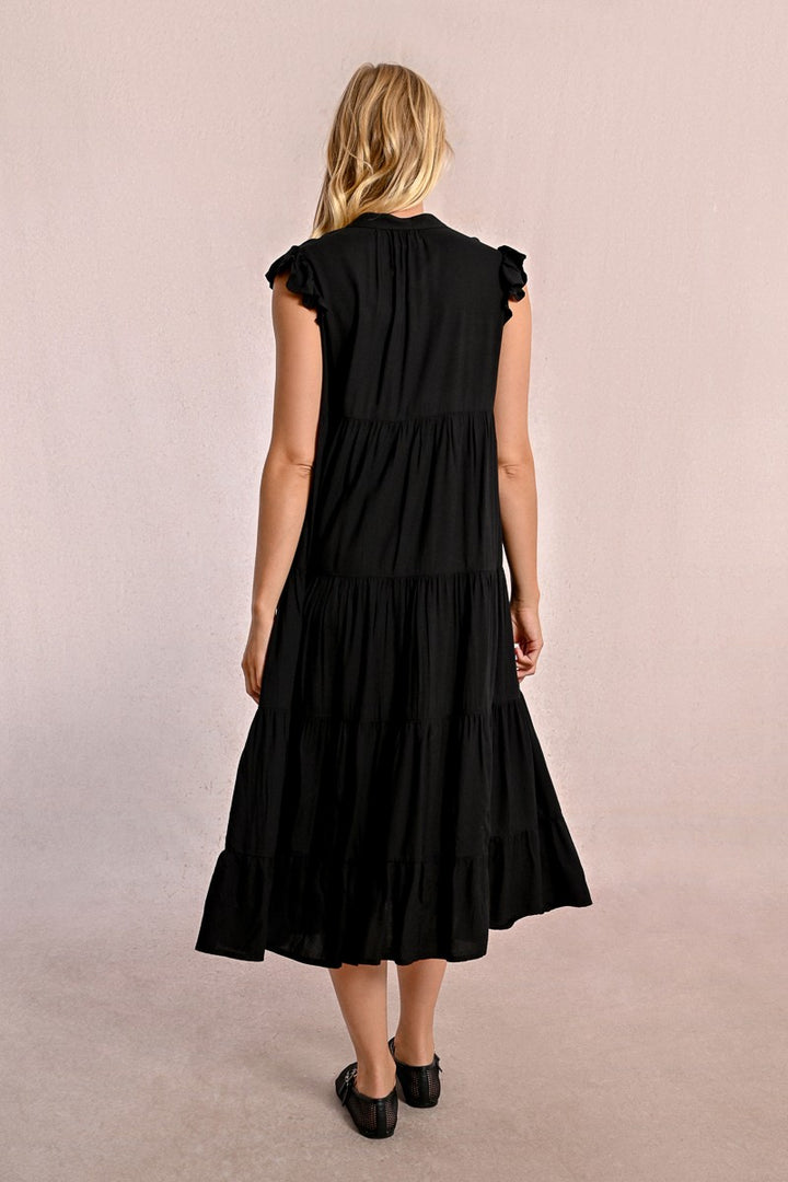 Long dress with multi-ruffles