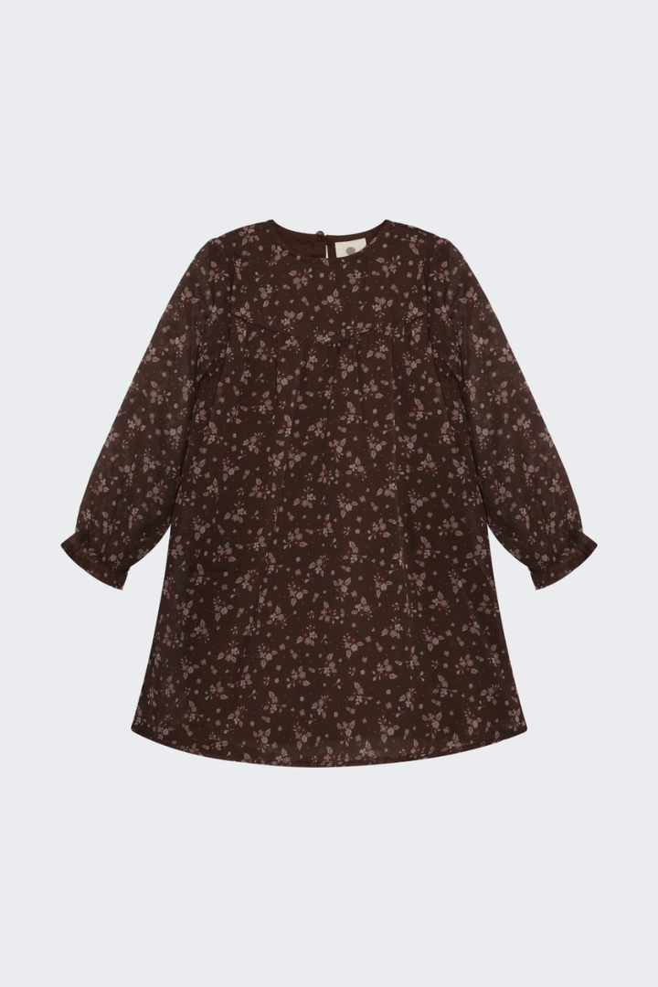En Fant Dobby Long-Sleeve Dress