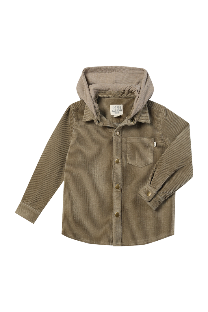 Me &amp; Henry Erin hooded shirt beige cord