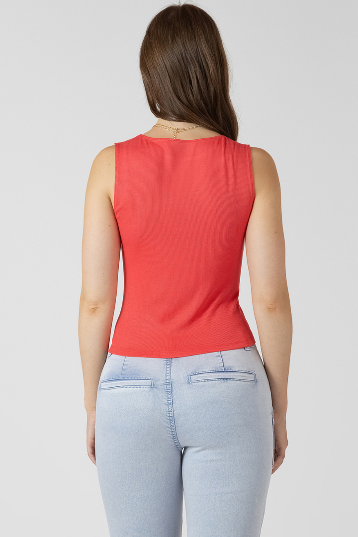 Dex Mina Asymmetrical Button Tank - Hot Peppers Clothing