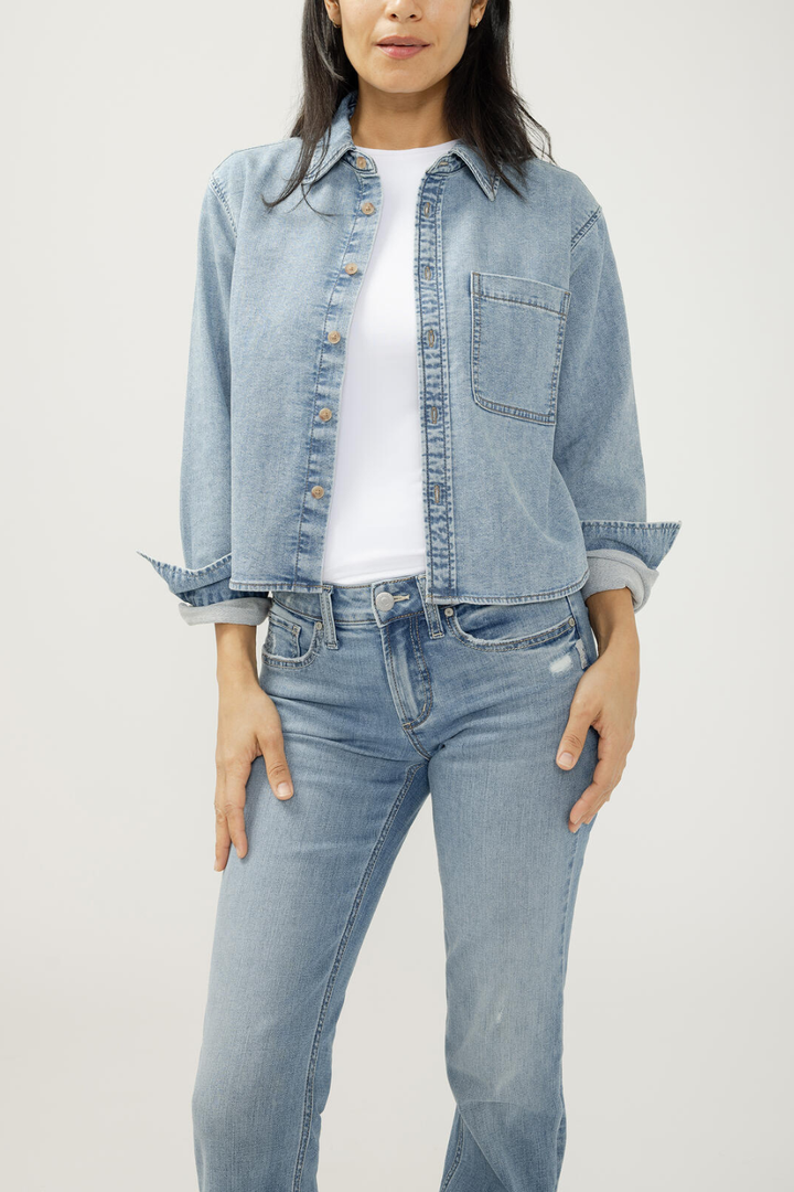 Silver Jeans Co. Button Front Knit Flex Shirt