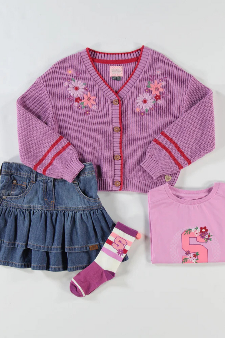 Purple knit cardigan
