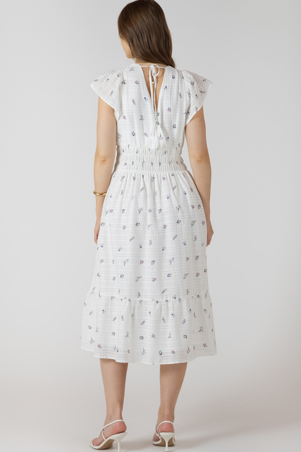 Dex Aster Wrap Front Tiered Midi Dress - Hot Peppers Clothing