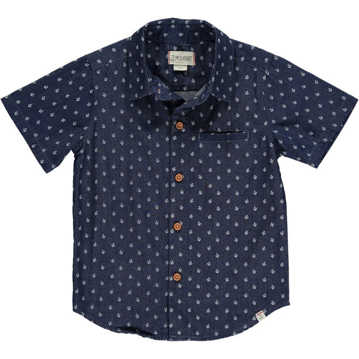 MAUI Chambray Anchor Woven Shirt