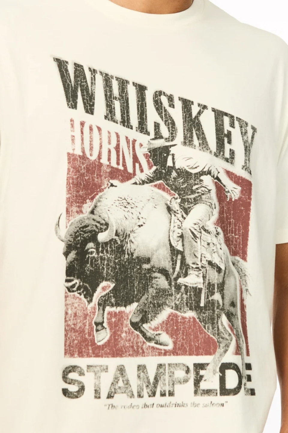 Buffalo Tario Whiskey Cowboy Print Graphic Tee