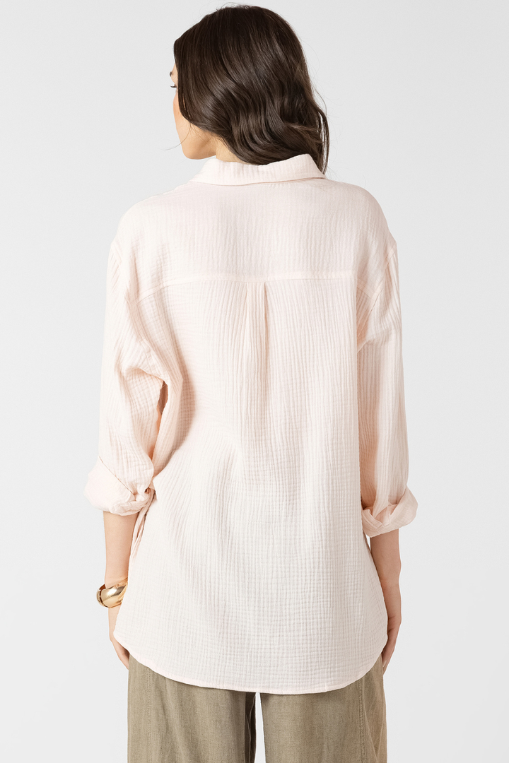 Polly Textured Button-Front Blouse
