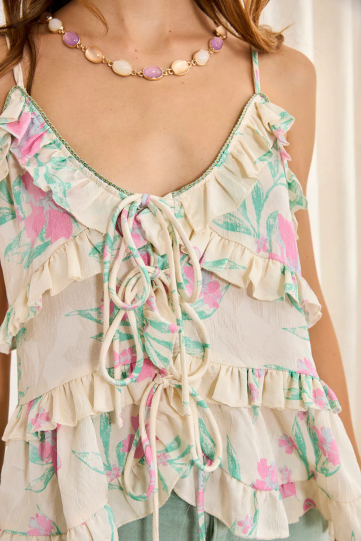 NKNnekane TOP JACKFARD FLORAL - Hot Peppers Clothing