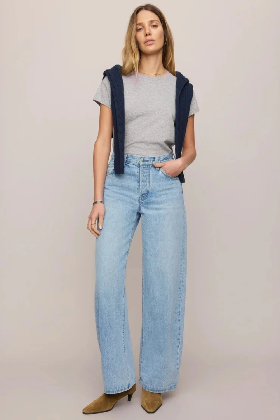 Z Supply The Show Off High-Rise Bowed Denim