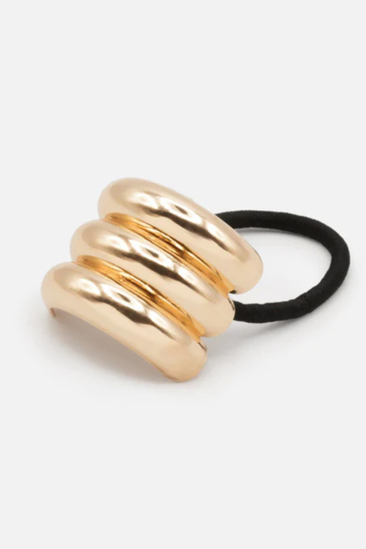 BIZOU Black elastic with shiny gold metal ornament BIZOU