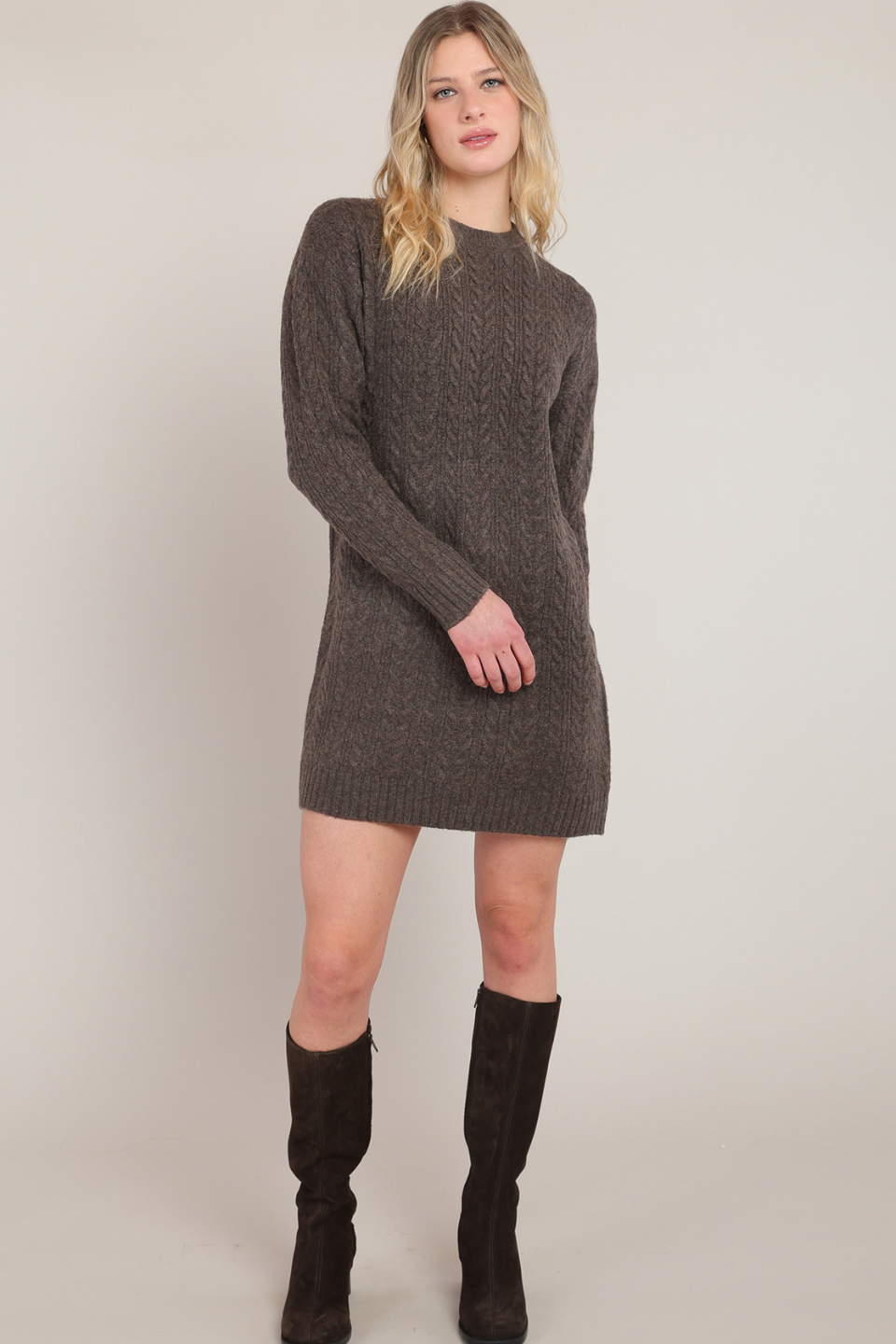 Room 34 Piper Cable-Knit Sweater Dress