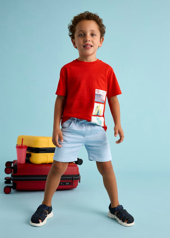 Twill shorts with drawstring