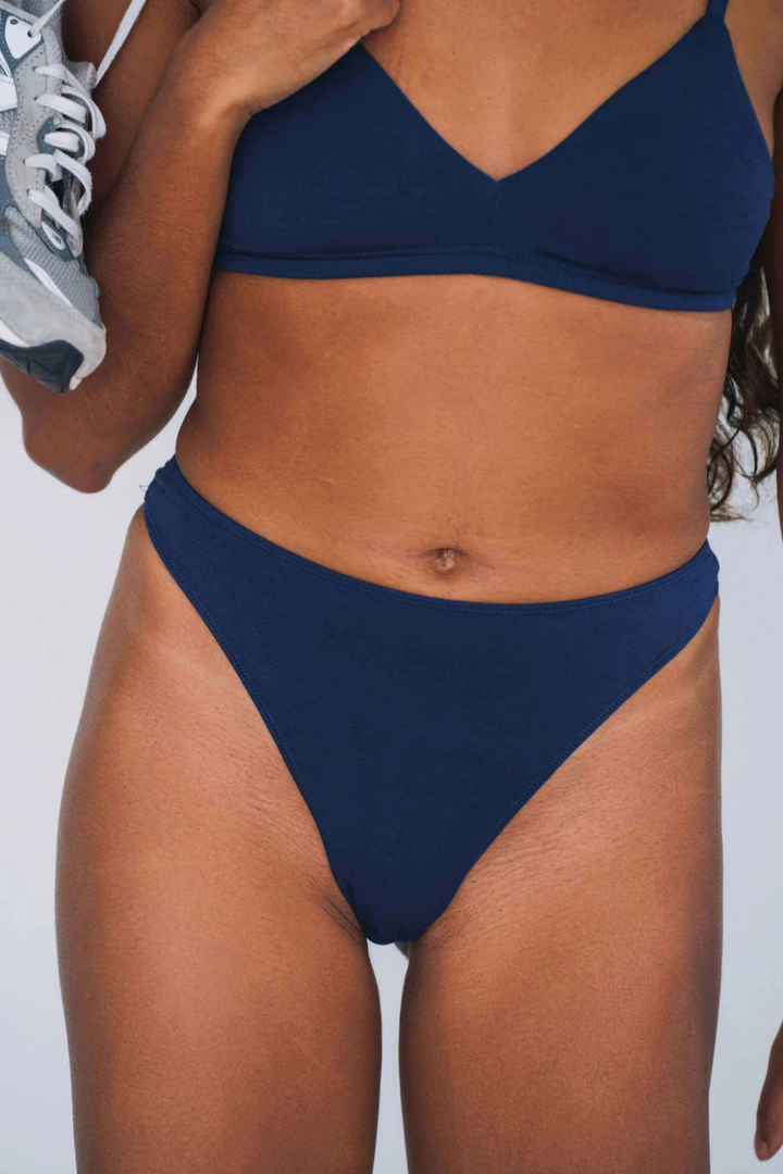 High Rise Thong in Navy