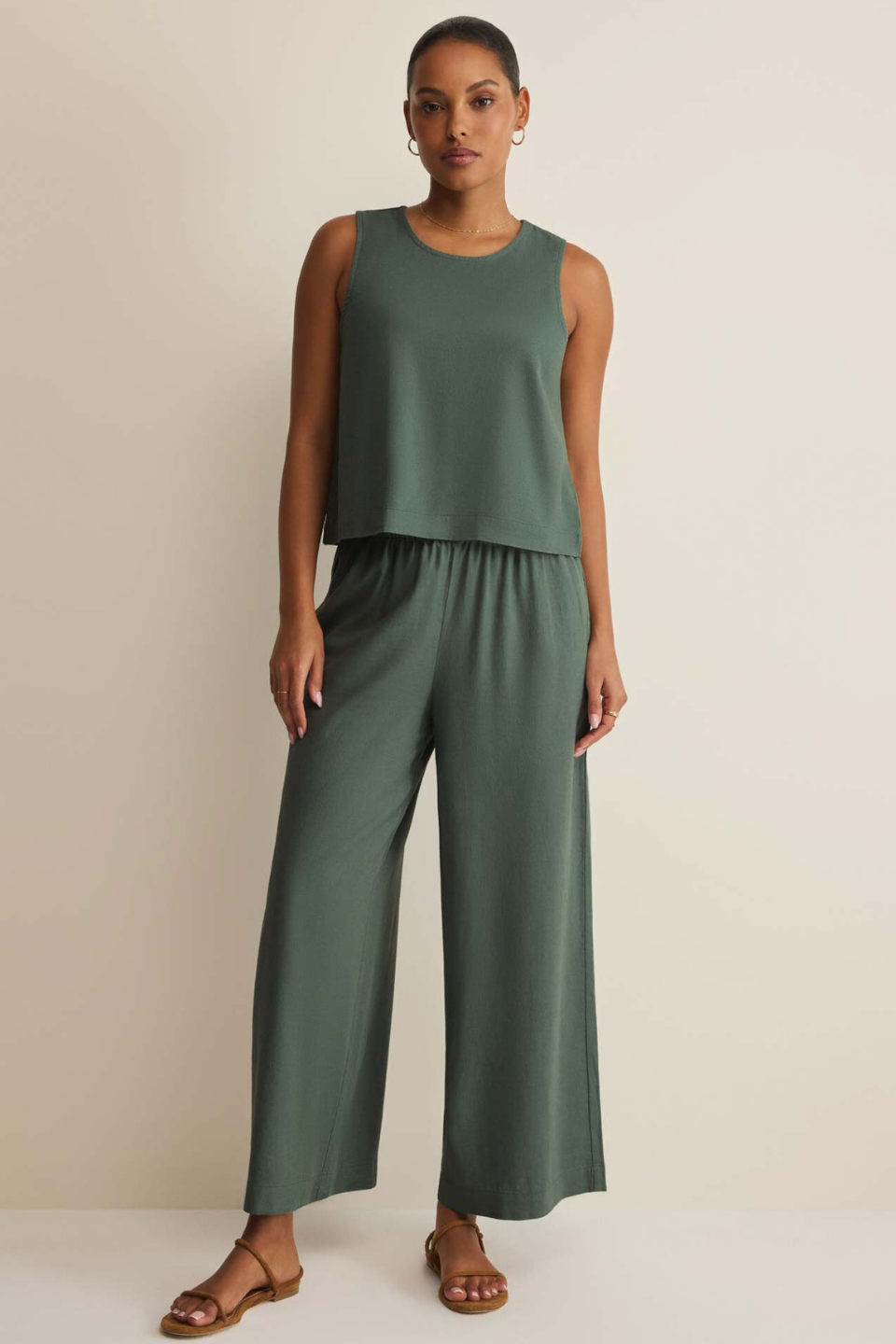 Z Supply Sloane Linen Cropped Tank Z SUPPLY