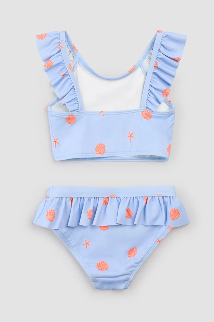 Shells Print on Light Blue Bikini - Hot Peppers Clothing
