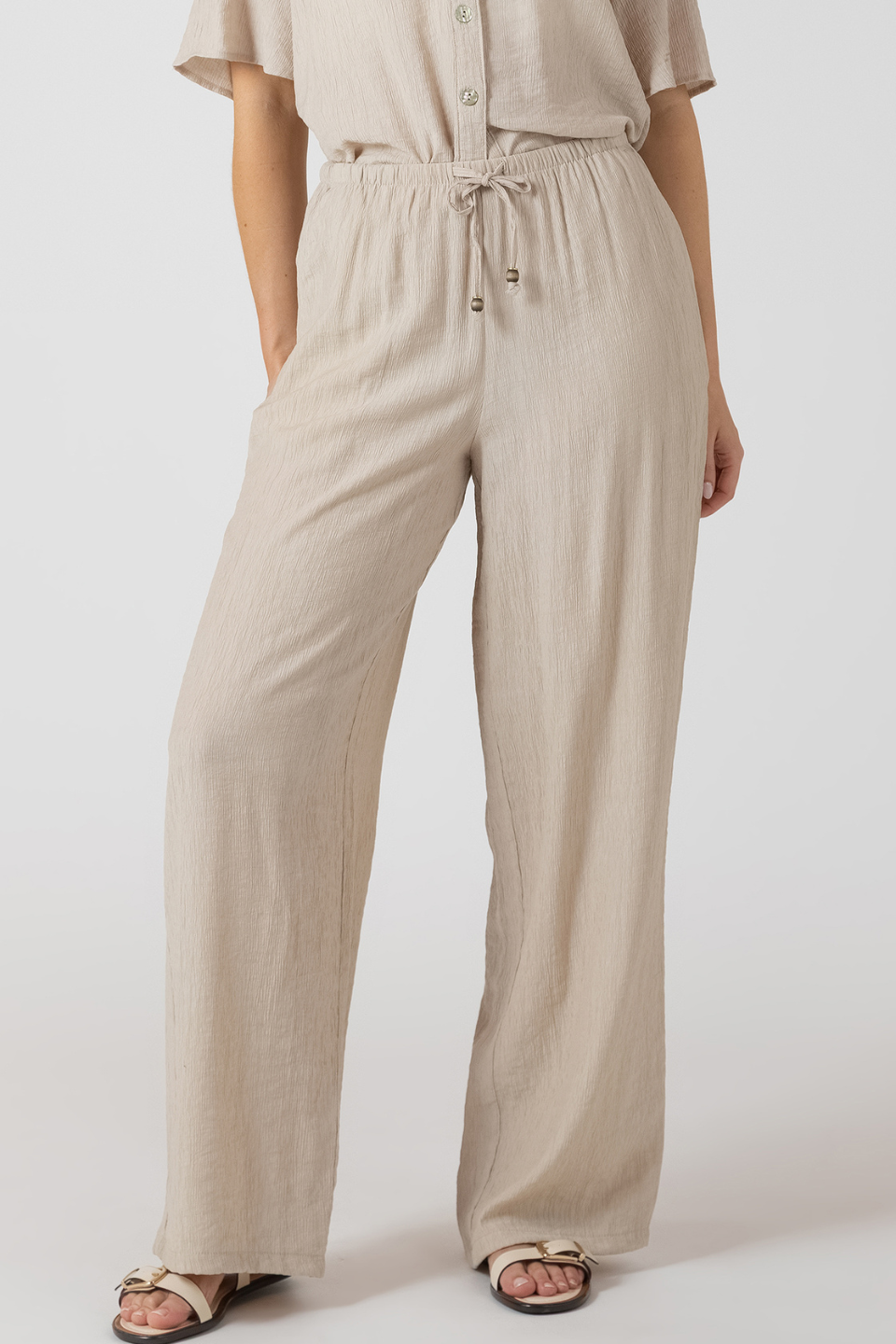 Dex Dune Drawstring Wide Pant - Hot Peppers Clothing