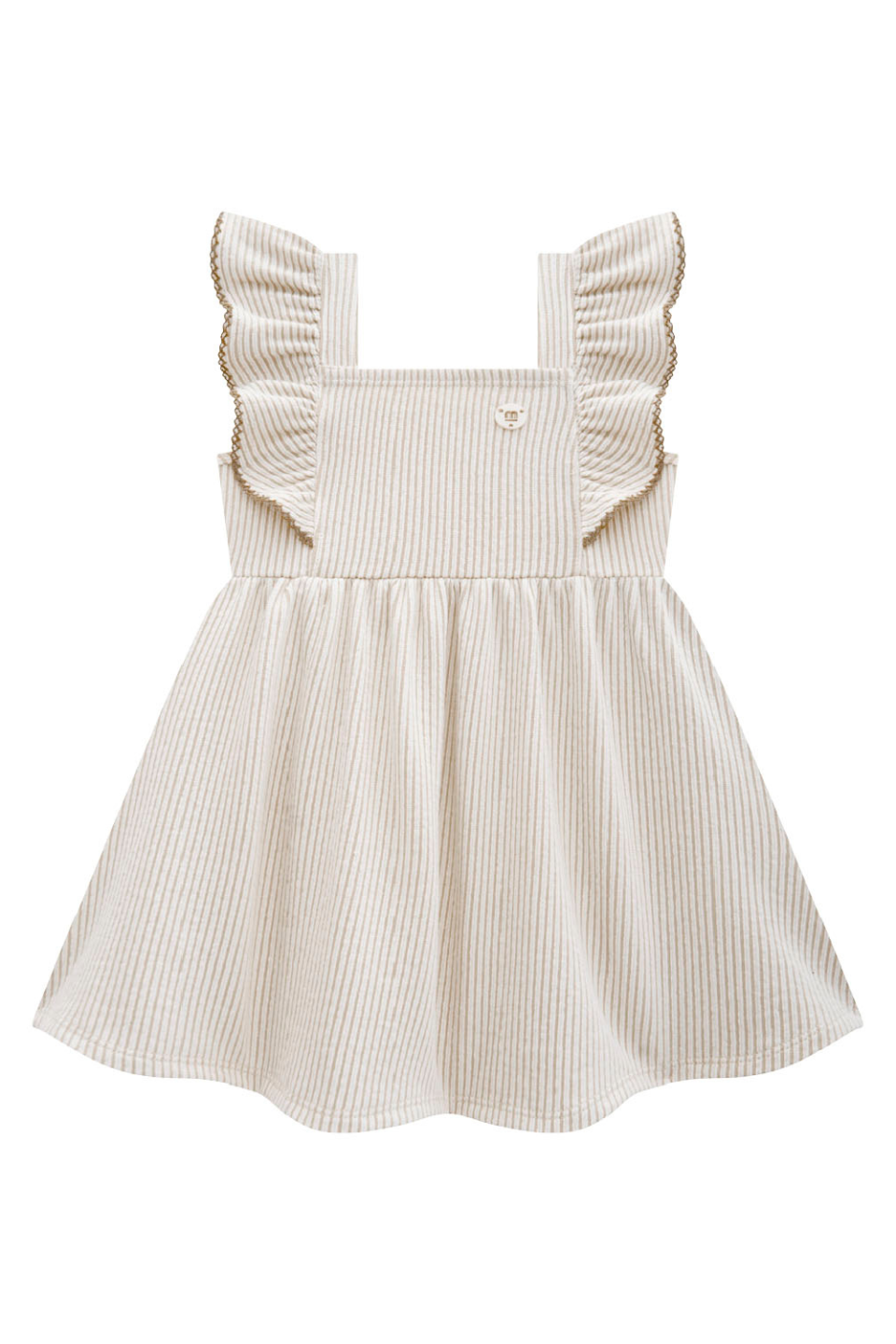 Milon Girl's Cream Ruffle Sleeve Dress MILON