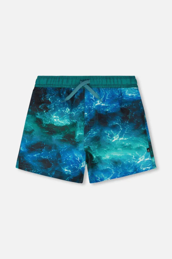 Swim Trunks Blue Waves Print