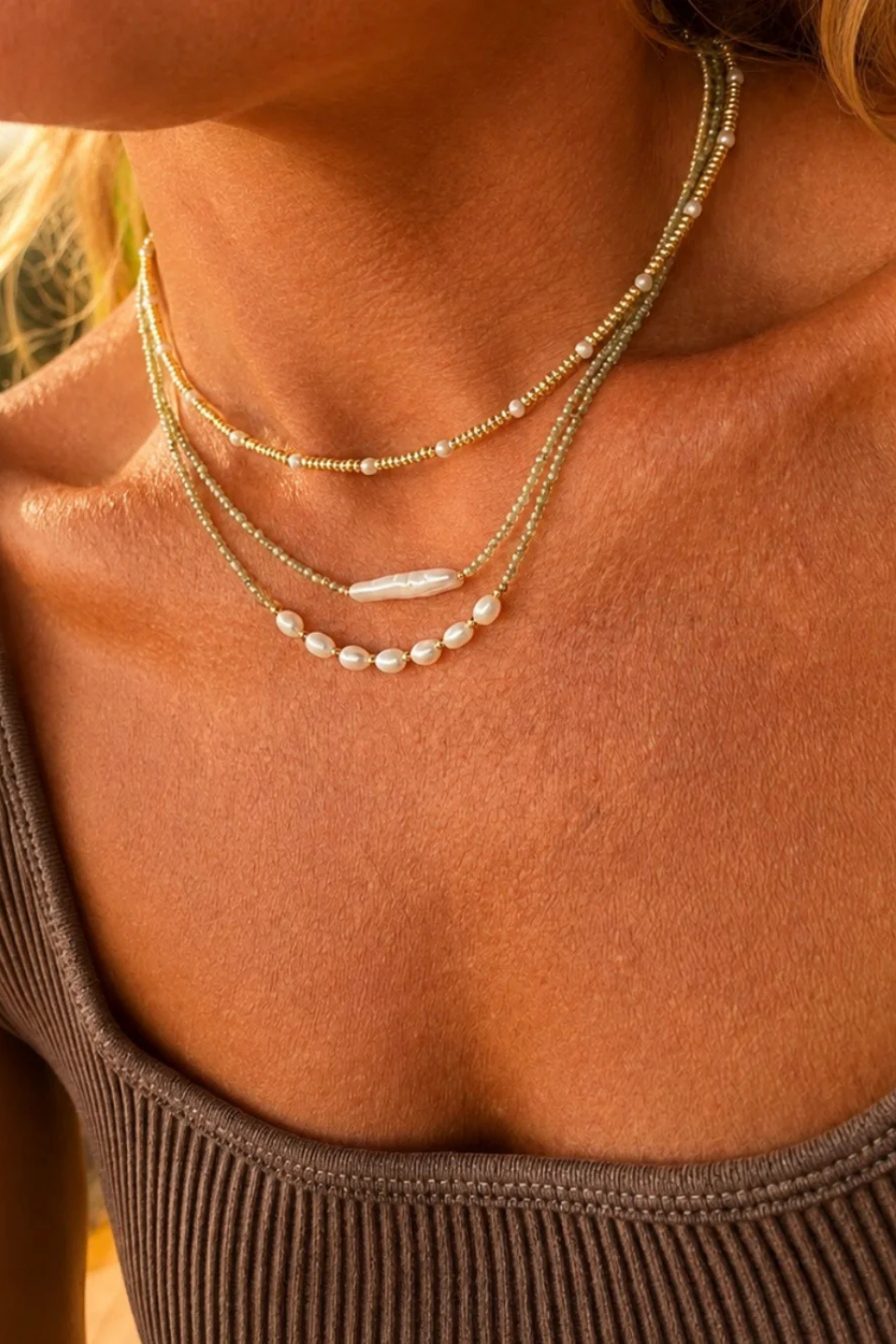 DBL Designs Good Energy 14K Gold Bead &amp; Pearl Layering Necklace