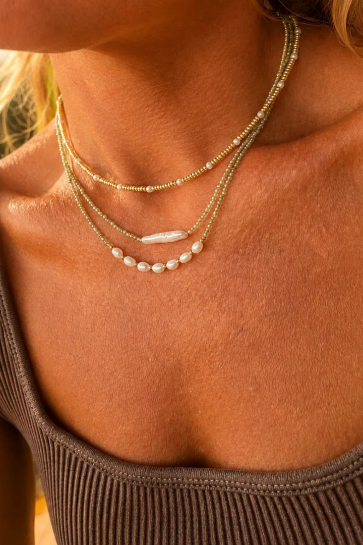 DBL Designs Good Energy 14K Gold Bead &amp; Pearl Layering Necklace