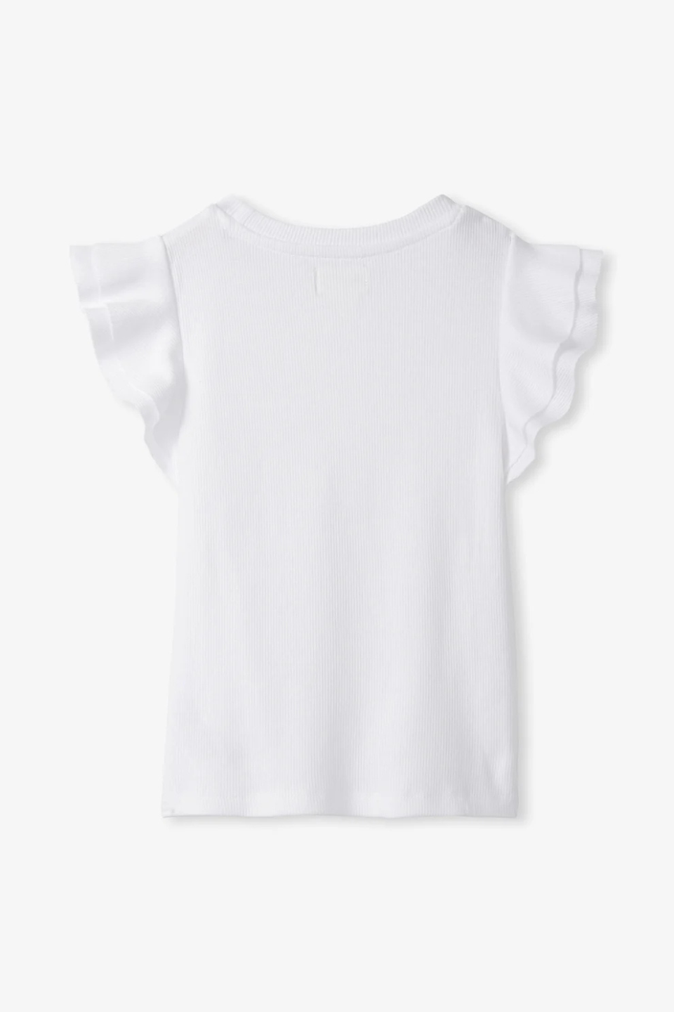 White Ruffle Sleeve Tank