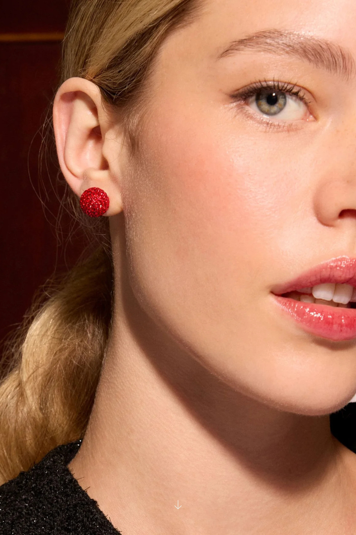 Red Velvet Sparkle Ball™ Medium Stud Earrings