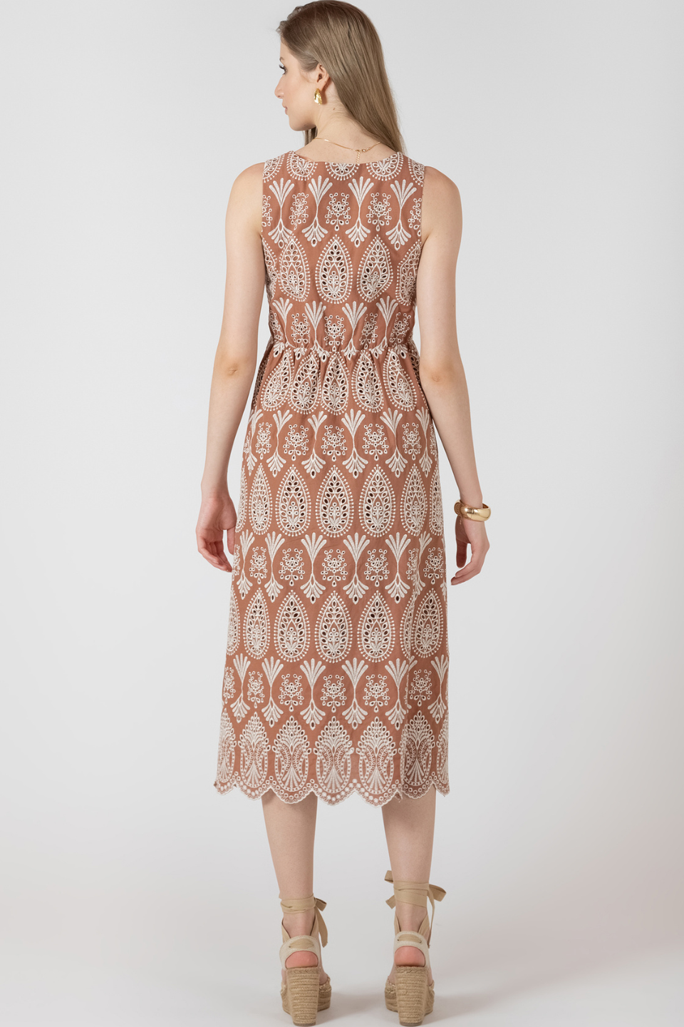 Black Tape Maren V-Neck Eyelet Dress - Hot Peppers Clothing