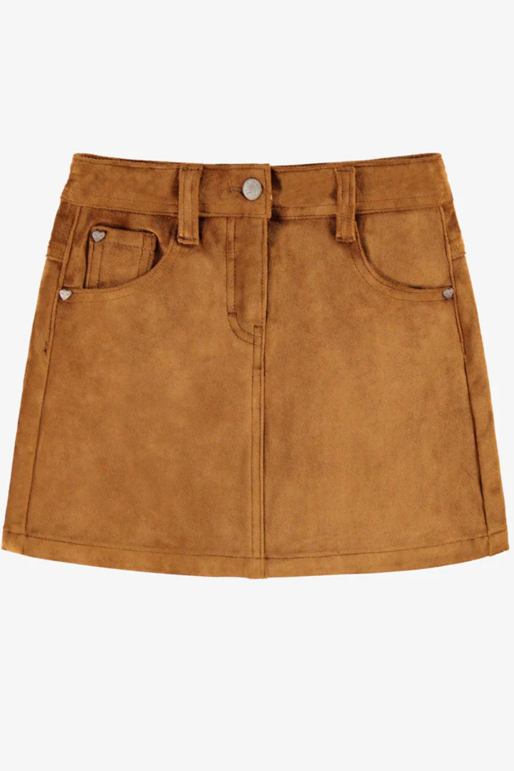 Brown faux suede skirt