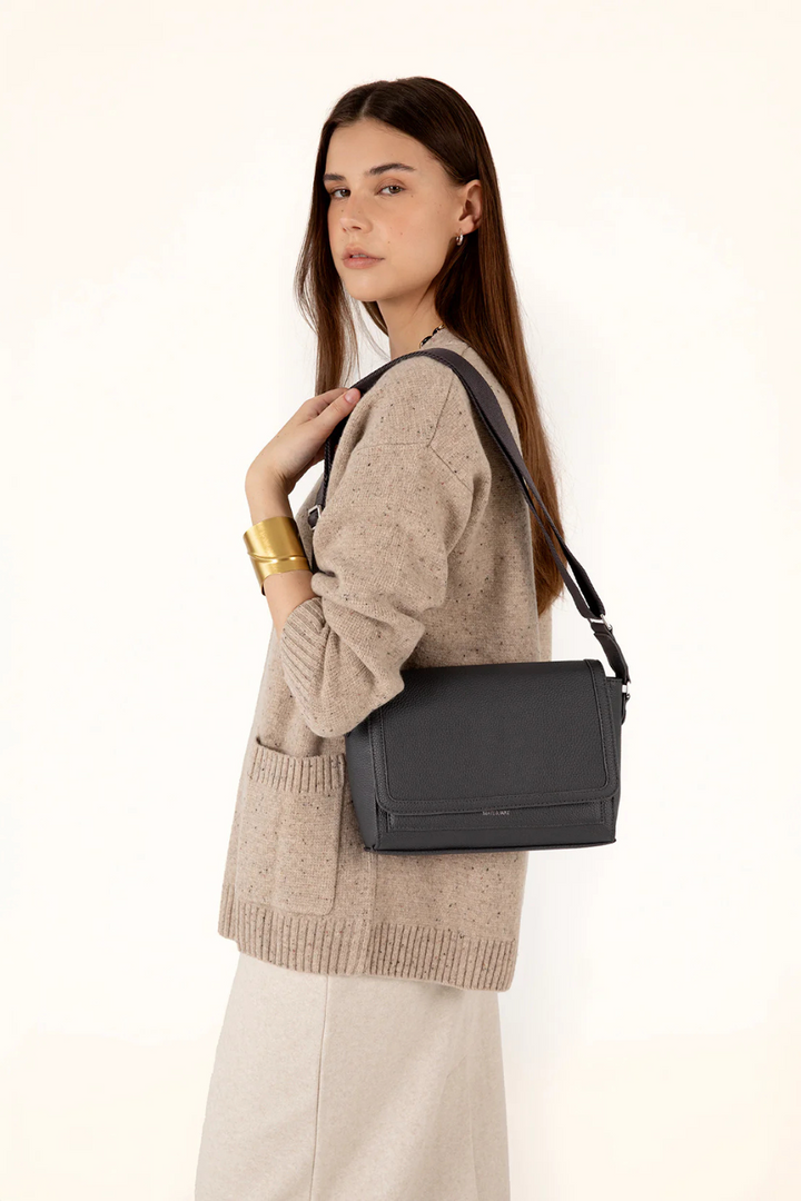 Sunny Vegan Shoulder Bag in Black
