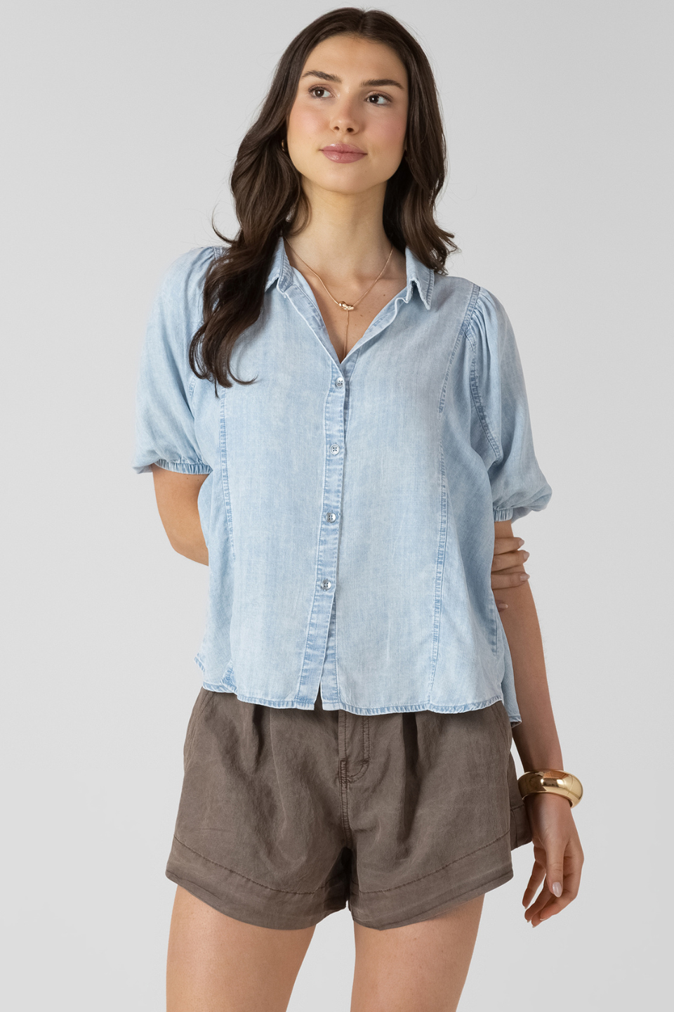 Dex Maude Button Front Blouse - Hot Peppers Clothing