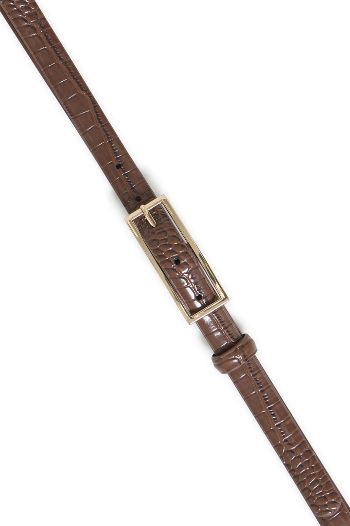 b.young Vhyl Croc-Embossed Leather Belt