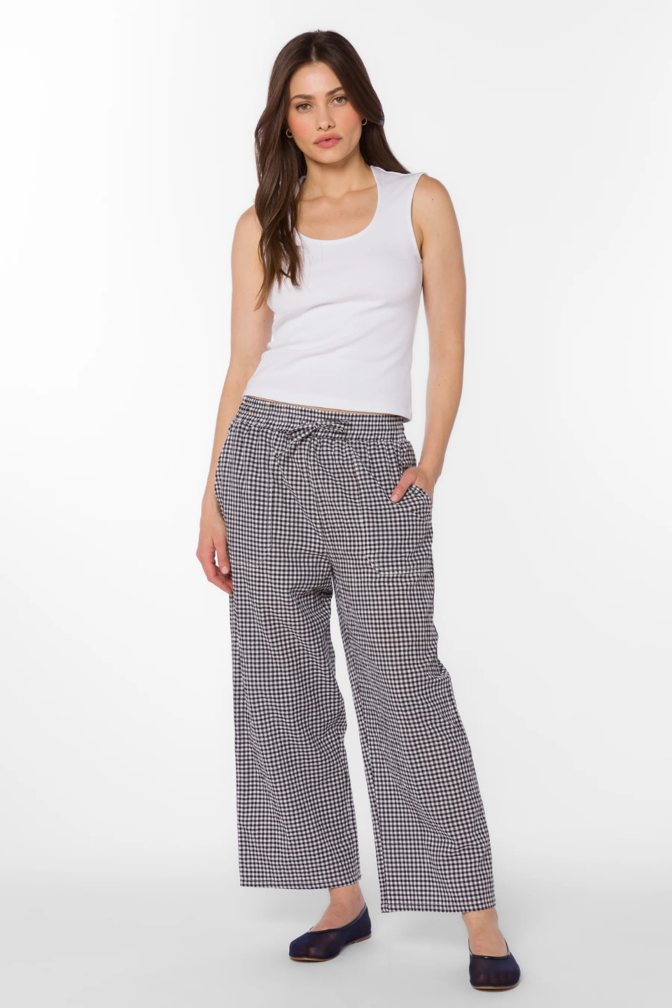 Allie Black Gingham Pants - Hot Peppers Clothing