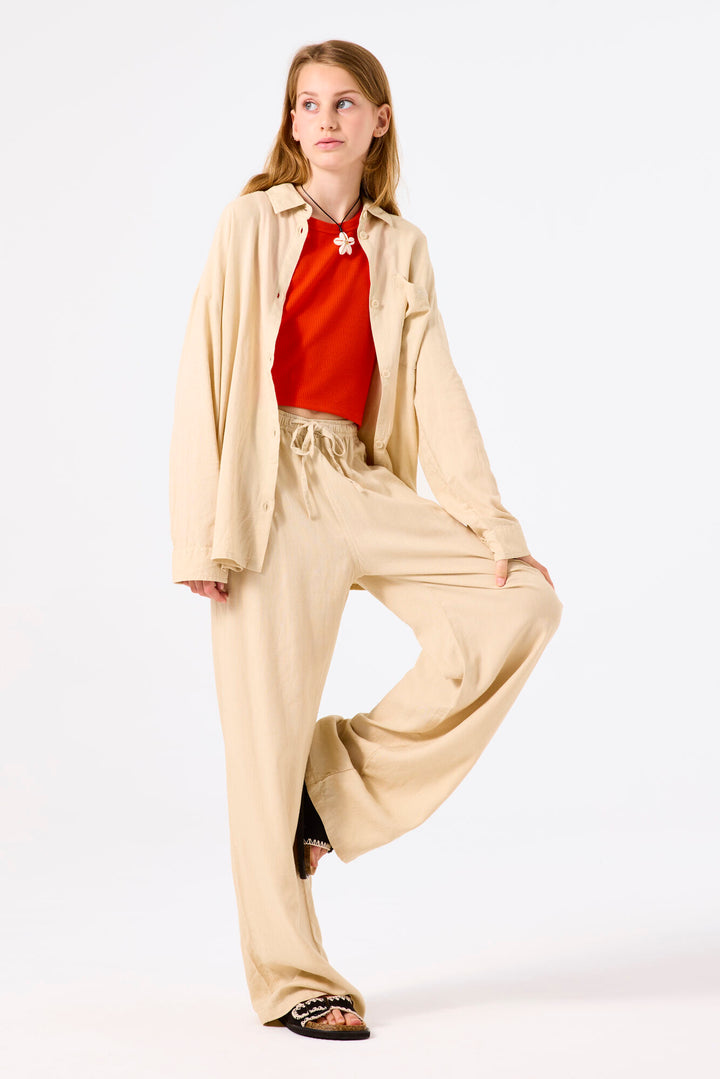 Wide Leg Pants | Beige