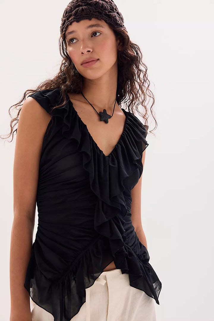 Free People Blythe Ruffle Top FREE PEOPLE