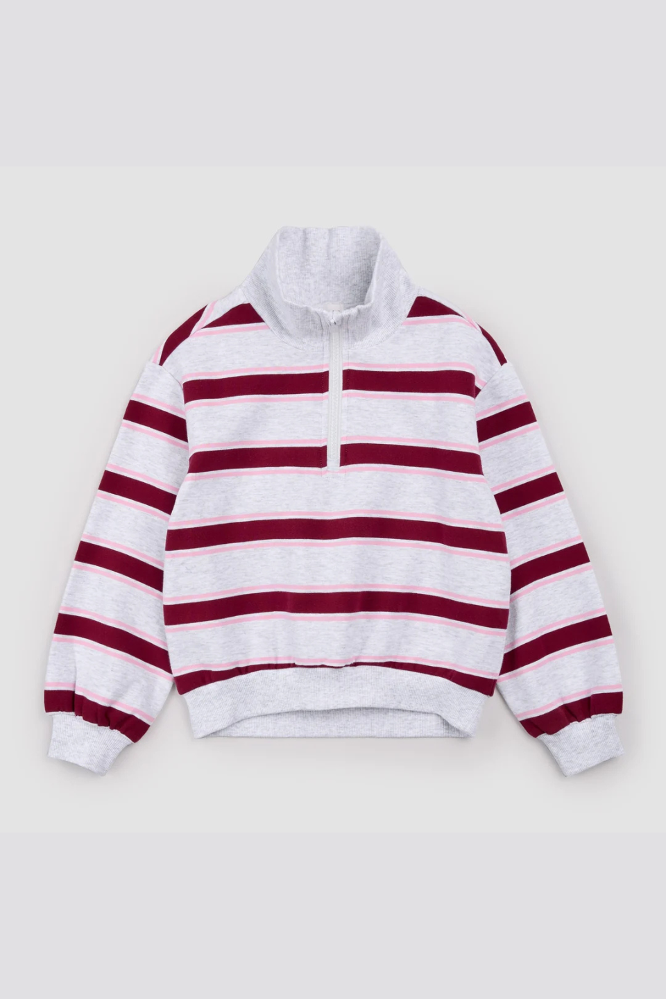 Miles The Label  Stripe Collared Quarter Zip Pull-Over