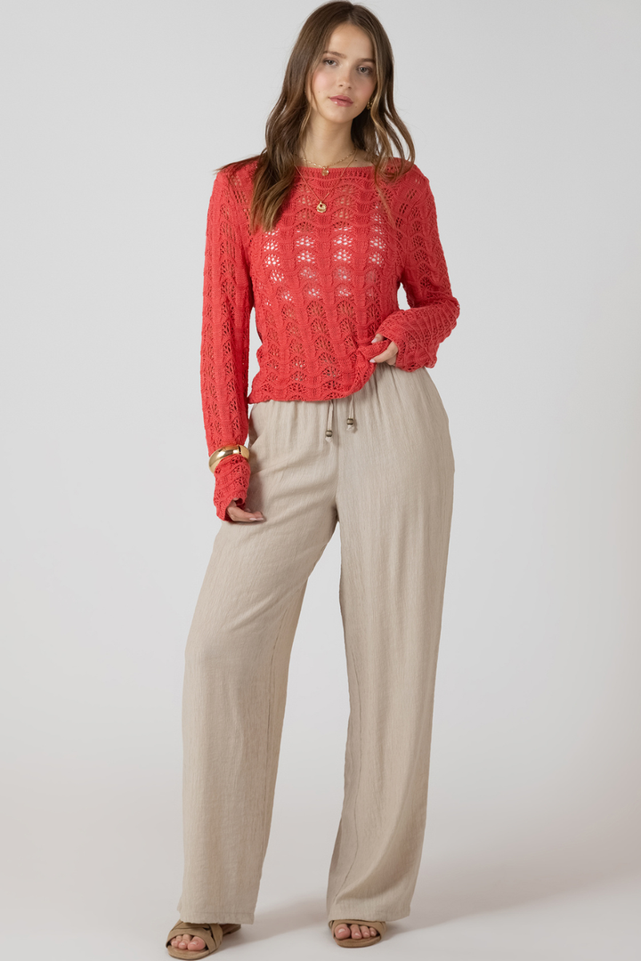 Dex Ravina Scalloped Open Work Sweater - Hot Peppers Clothing