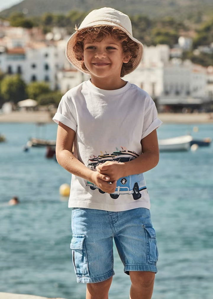 Denim Bermuda cargo shorts