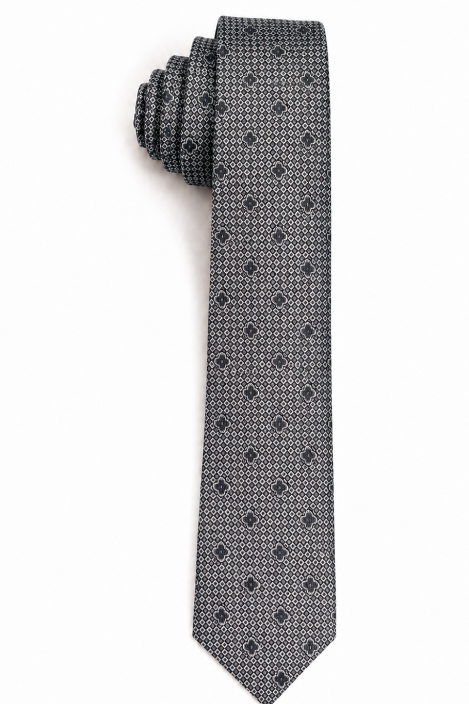 American Exchange Boys Silk Tie – Black Geometric
