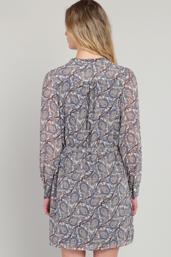 Dex Talia Belted Button-Detail Dress