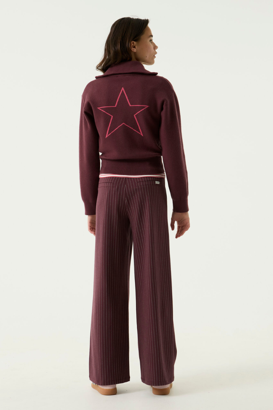 GARCIA Pinstripe Wide-Leg Trousers