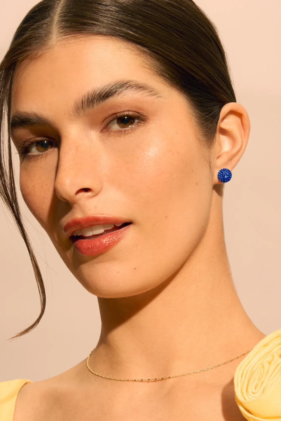 HILLBERG &amp; BERK Deep Capri Blue Medium Sparkle Ball™ Stud Earrings HILLBERG &amp; BERK