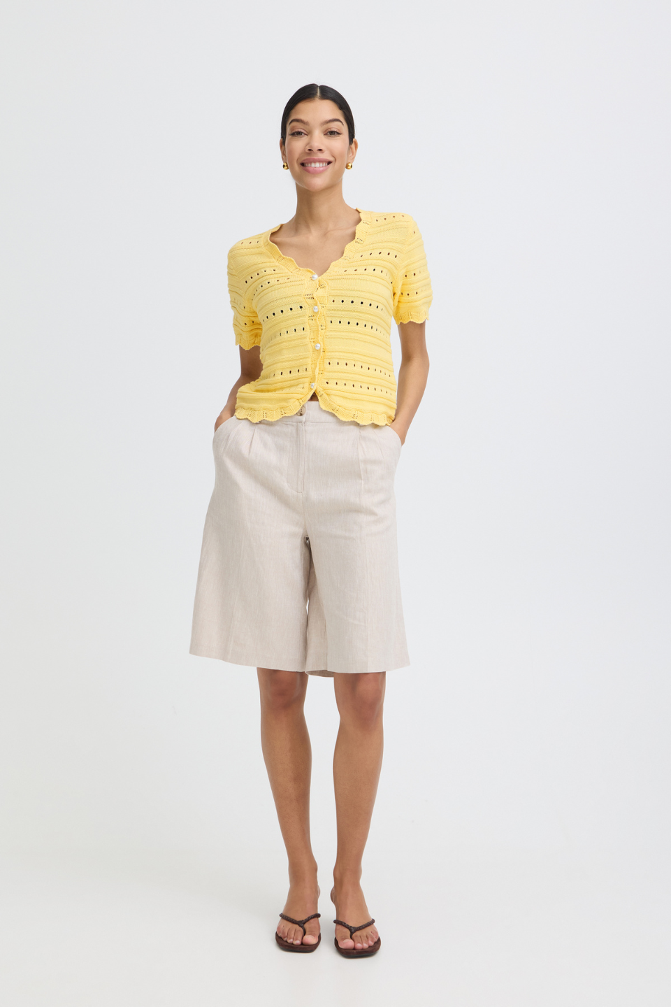 b.young Naski Short Sleeve Cardigan b.young