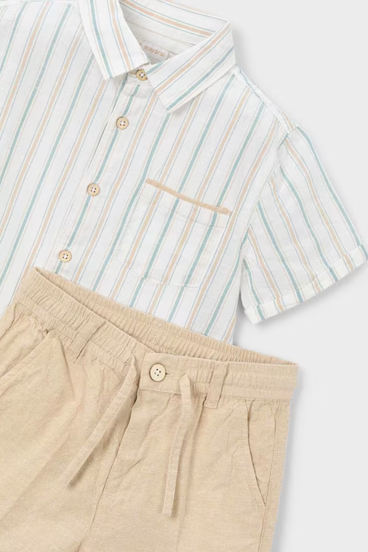 Linen Shorts and Shirt Set - Hot Peppers Clothing