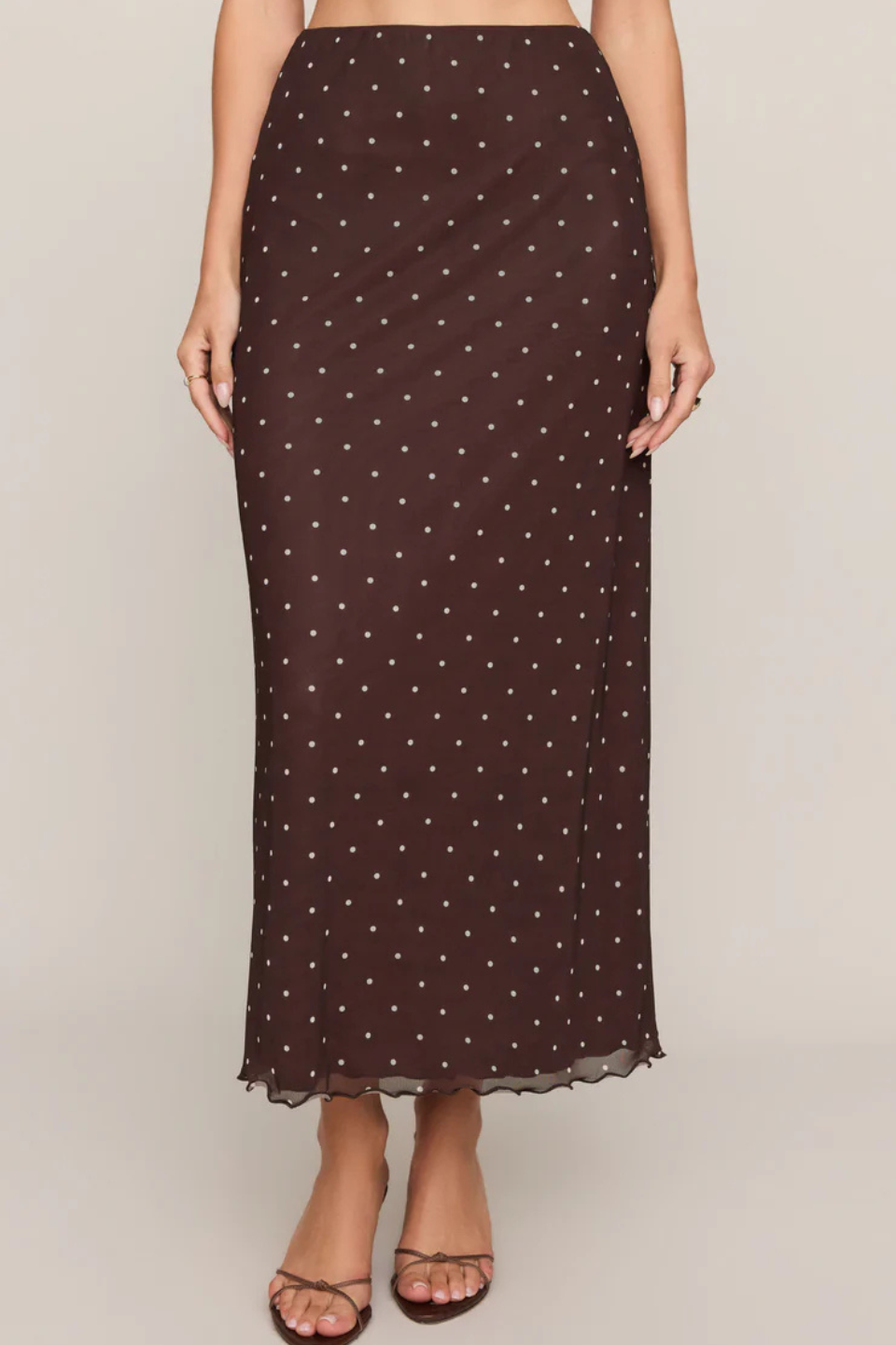 Z Supply Eda Polka Dot Mesh Midi Skirt