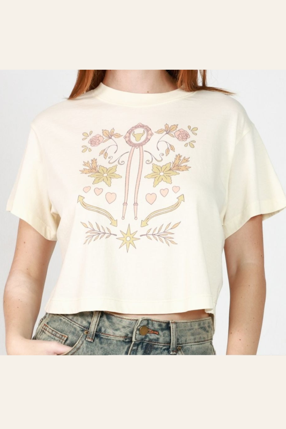 GIRL DANGEROUS SWEETHEART OF THE RODEO OVERSIZED CROP TEE - Hot Peppers Clothing