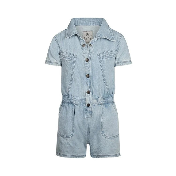 Denim Jumpsuit Short