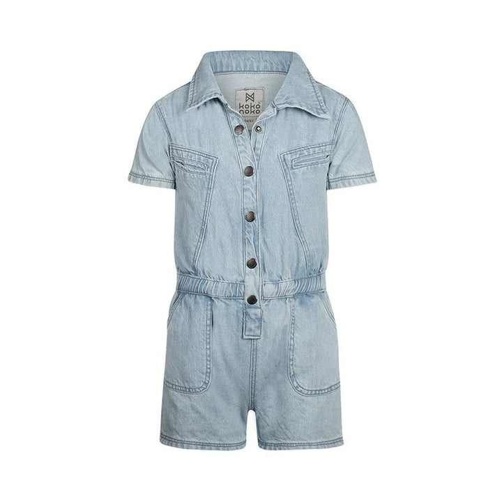 Denim Jumpsuit Short
